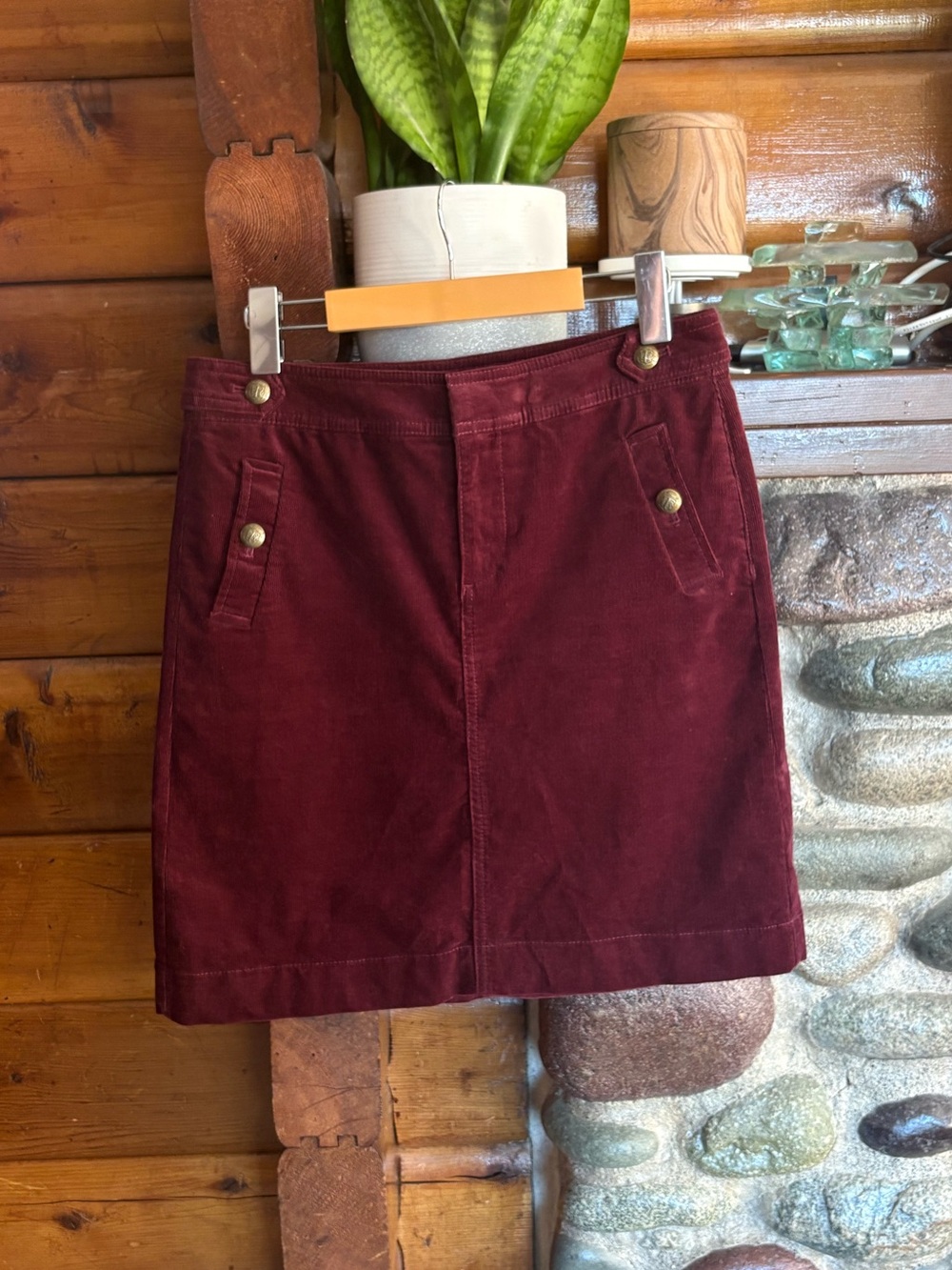 Talbots Burgundy Corduroy Mini Skirt